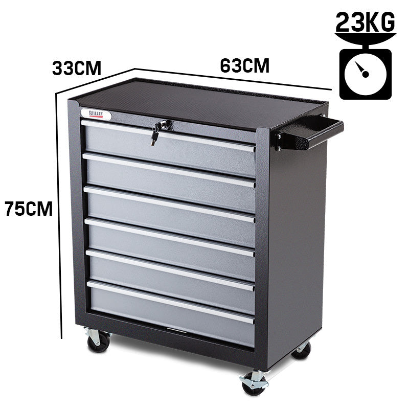 BULLET 6 Drawer Tool Box Cabinet Trolley Garage Toolbox Storage Mechanic Chest