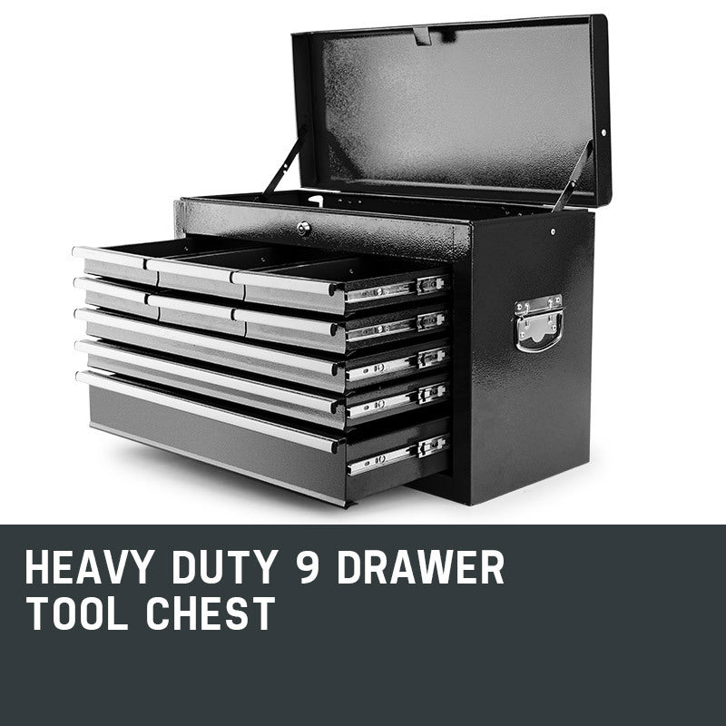 BULLET 9 Drawer Tool Box Chest Mechanic Garage Storage Toolbox Set Organiser