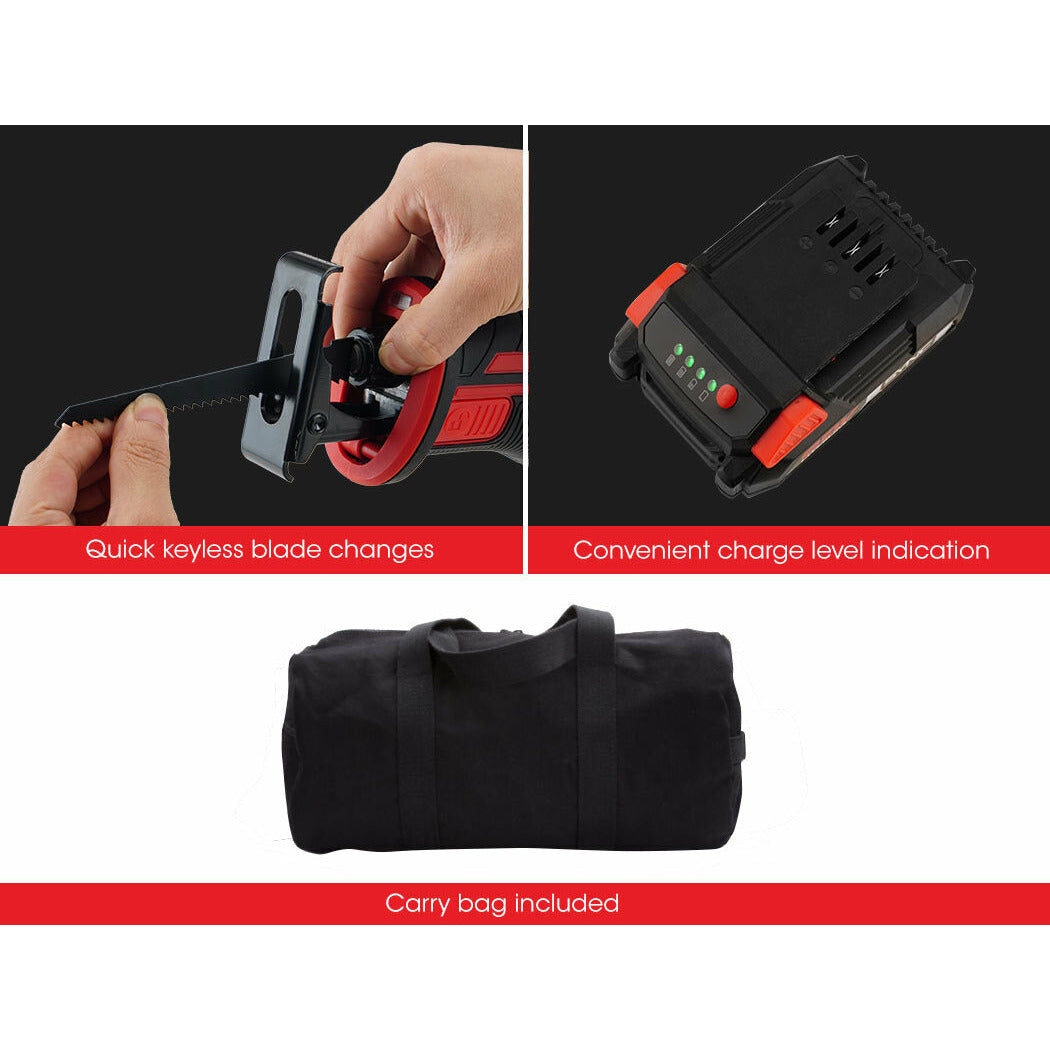 BAUMR-AG Reciprocating Saw 20V Cordless Lithium Electric Saber Recip w/ Battery
