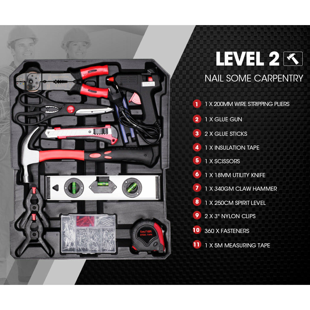 BULLET 925PC Tool Box On Wheels Kit Trolley Mobile Handle Toolbox Set Storage