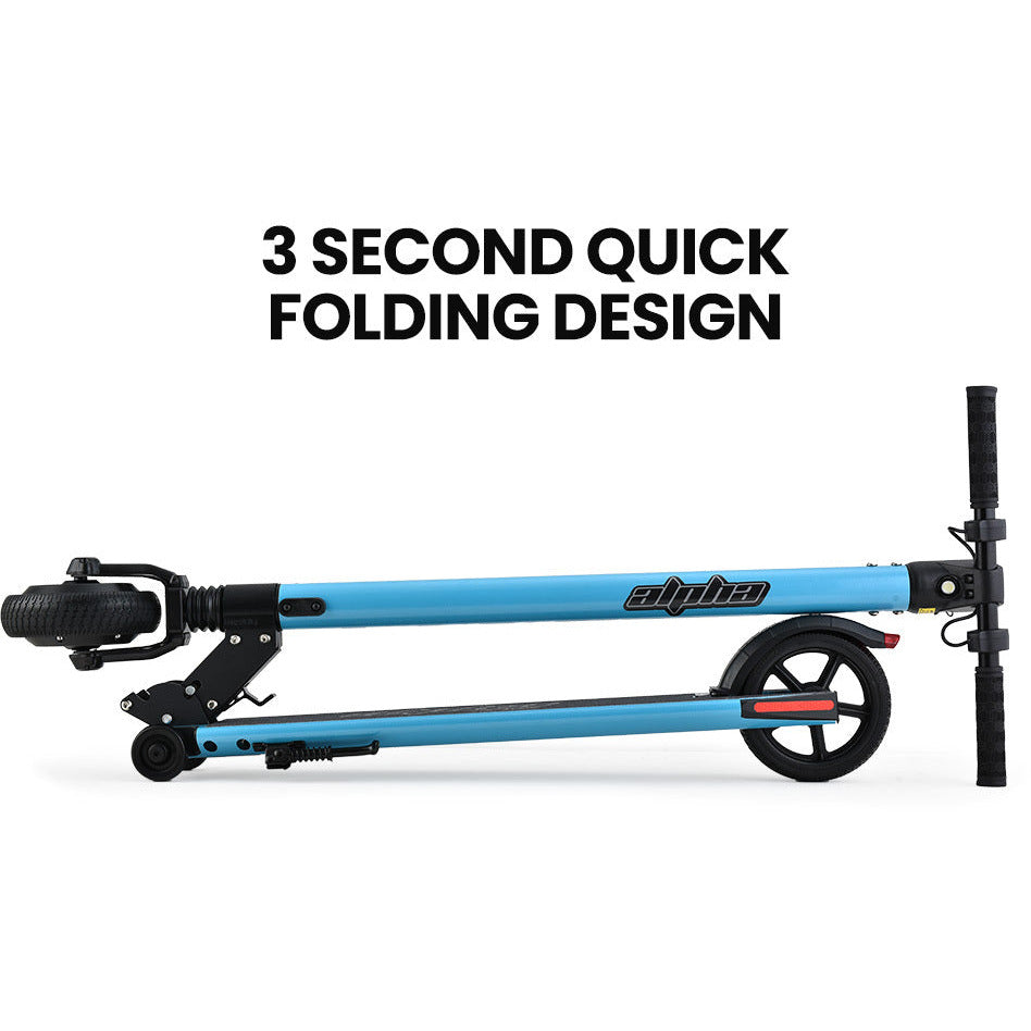 ALPHA Peak Electric Scooter 300W Power Up to 25km/h Adult Teens E-Scooter Easy Fold, Blue