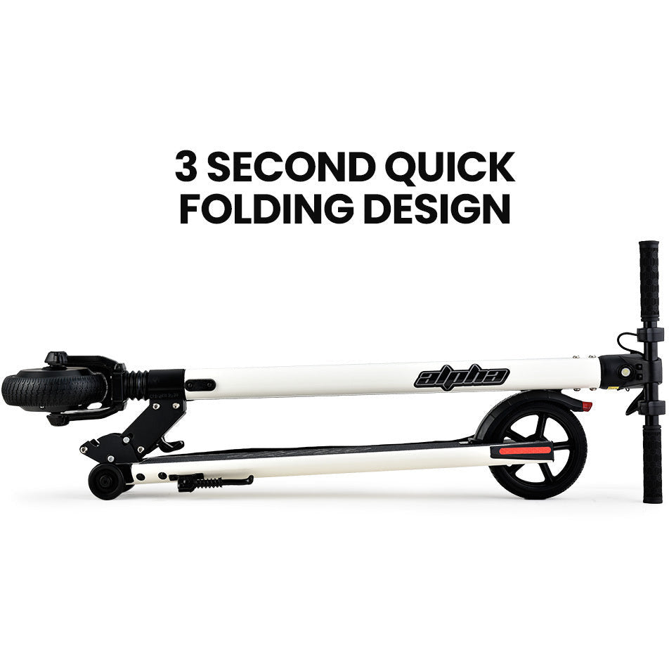 ALPHA Peak Electric Scooter 300W Power Up to 25km/h Adult Teens E-Scooter Easy Fold, White