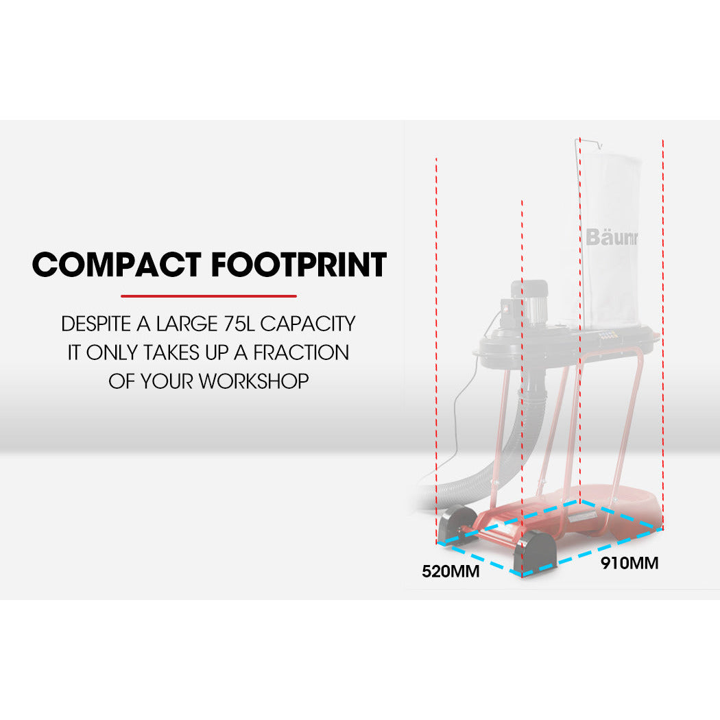 Baumr-AG Dust Collector Extraction Cyclone Woodworking Portable Catcher Workshop