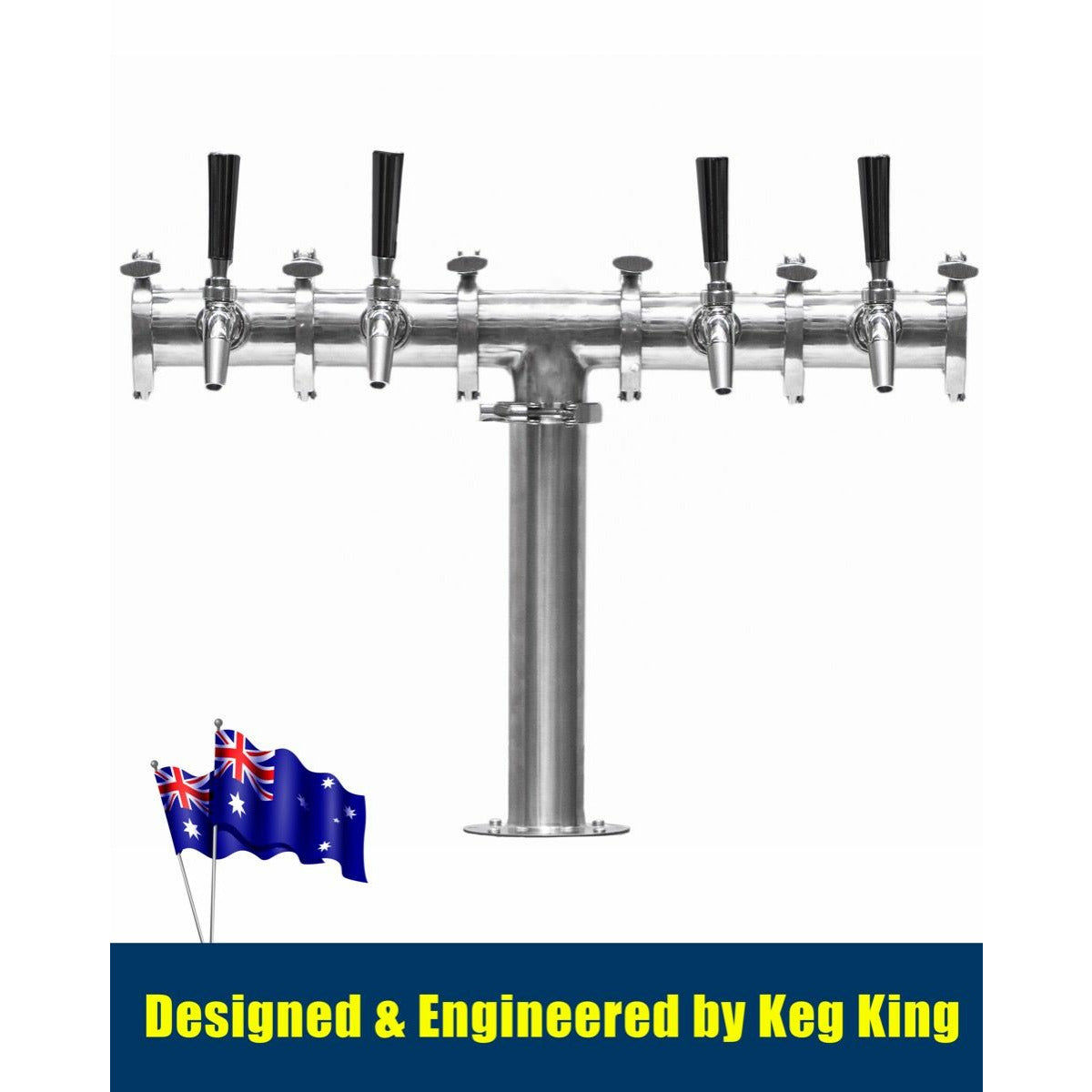 Beer Font Tower - Quadruple Tap Modular Beer Font with Tap