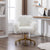 Fluffy Office Chair Faux Fur Modern Swivel Desk Chair for Women And Girls-White