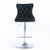 2x Height Adjustable Swivel Bar Stool Velvet Studs Barstool with Footrest and Chromed Base- Black