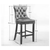 4X Velvet Bar Stools with Studs Trim Wooden Legs Tufted Dining Chairs Kitchen