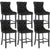 6X Velvet Bar Stools with Studs Trim Wooden Legs Tufted Dining Chairs Kitchen