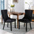 2x Velvet Upholstered Dining Chairs Tufted Wingback Side Chair with Studs Trim Solid Wood Legs for Kitchen