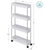 SONGMICS 4-Tier Slide Out Slim Narrow Space Organizer Rolling Storage Cart White