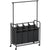 SONGMICS 4-Bag Laundry Sorter Rolling Cart with Hanging Bar Heavy-Duty Wheels Black RLS44B