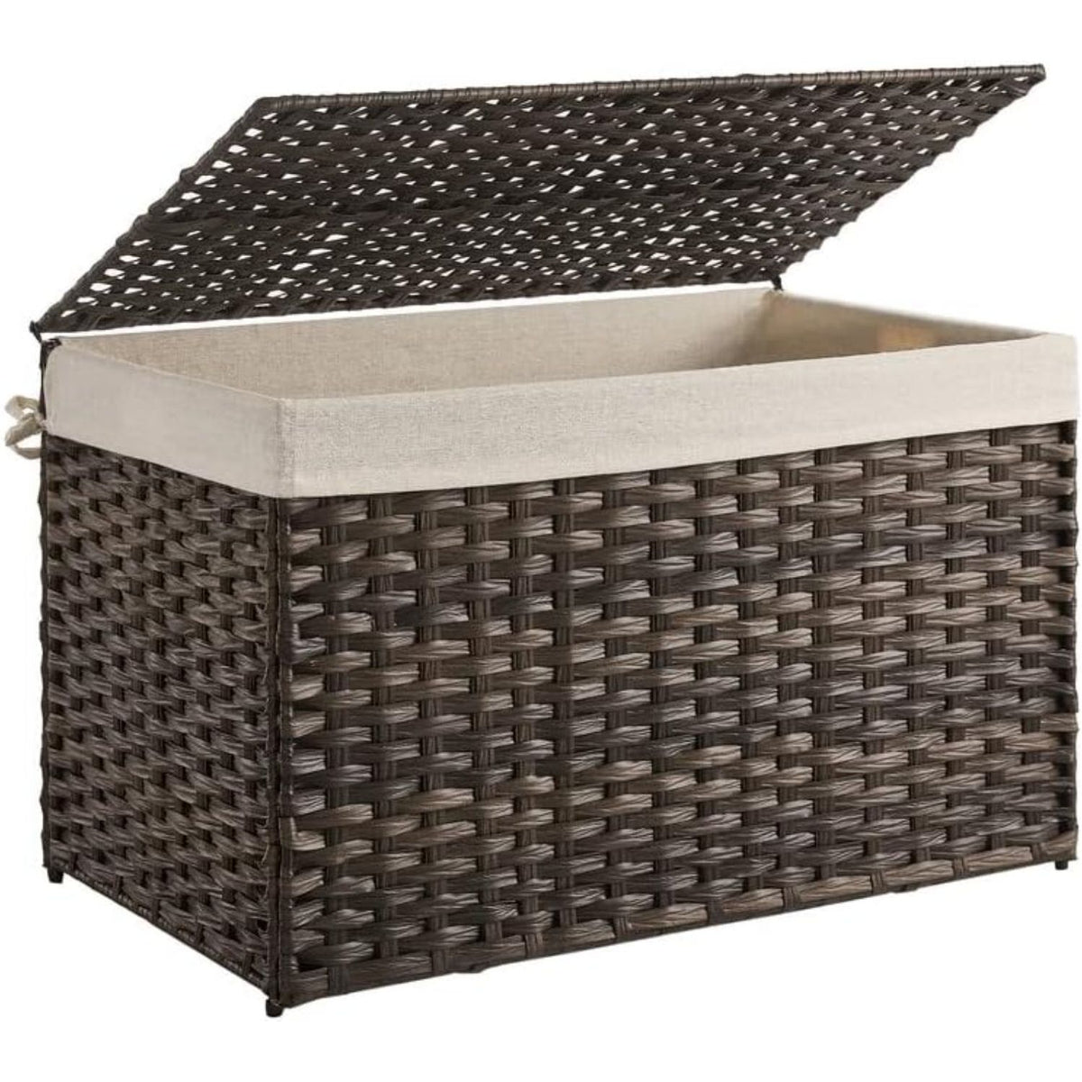 SONGMICS Storage Basket with Lid 160L Metal Frame Brown