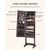 SONGMICS Jewelry Cabinet Armoire with Full-Length Frameless Mirror Brown JJC002K01