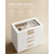 SONGMICS 4-Layer Jewelry Box with 3 Drawers and Glass Lid Cloud White and Gold Color