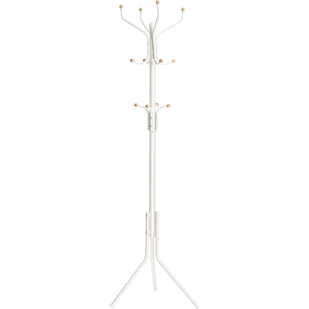 SONGMICS Metal Coat Rack 182 cm Tall Hall Tree White RCR19W