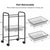 SONGMICS 3-Tier Metal Rolling Cart on Wheels with Removable Shelves Black BSC03BK