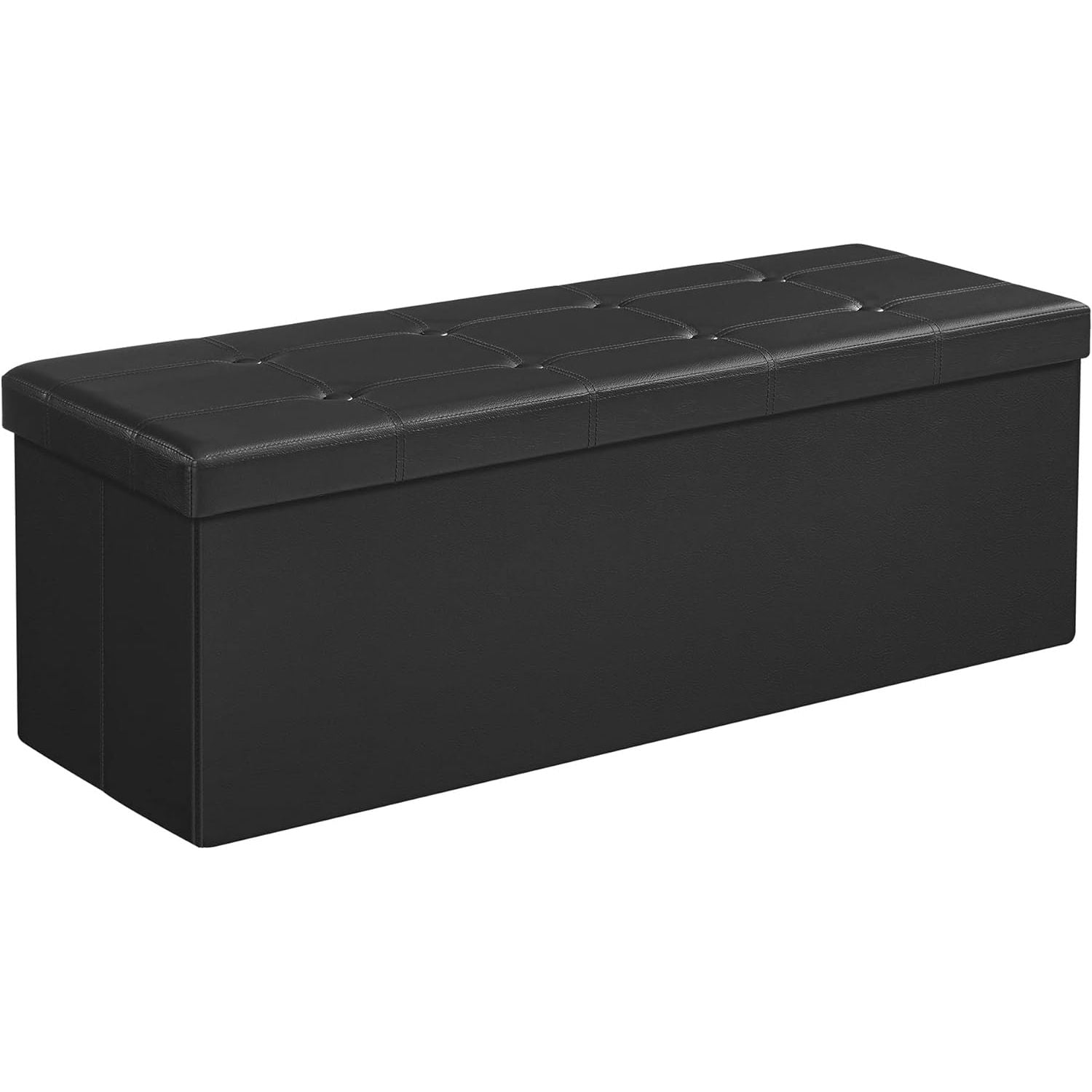 SONGMICS 109cm Folding Storage Ottoman Bench Black