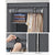 SONGMICS Portable Clothes Storage with 6 Shelves and 1 Clothes Hanging Rail Grey