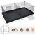 SONGMICS 3 Doors Pet Playpen with Divider Panel and Floor Mat Black