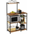 VASAGLE Baker’s Rack with Shelves Microwave Stand with Wire Basket 6 S-Hooks Rustic Brown KKS35X