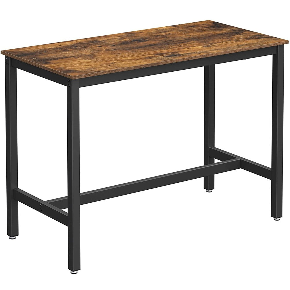 VASAGLE Bar Table Industrial Kitchen Table Dining Table With Solid Metal Frame for Cocktails Bar Party Cellar Restaurant Living Room Wood Look LBT91X