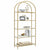 VASAGLE Bookshelf 5 Tier Tempered Glass with Gold Metal Frame LGT050A01