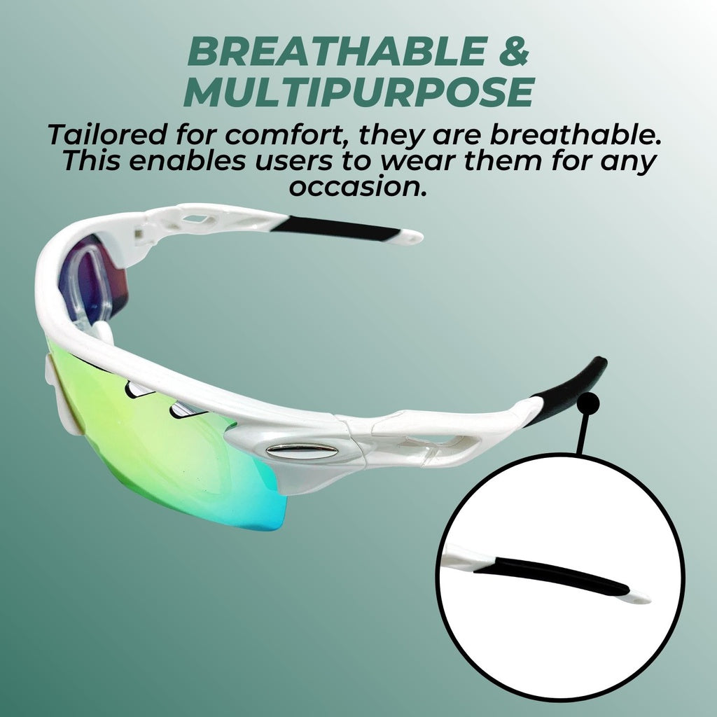 Verpeak Sport Sunglasses Type 2 (White frame with black end tip) VP-SS-103-PB
