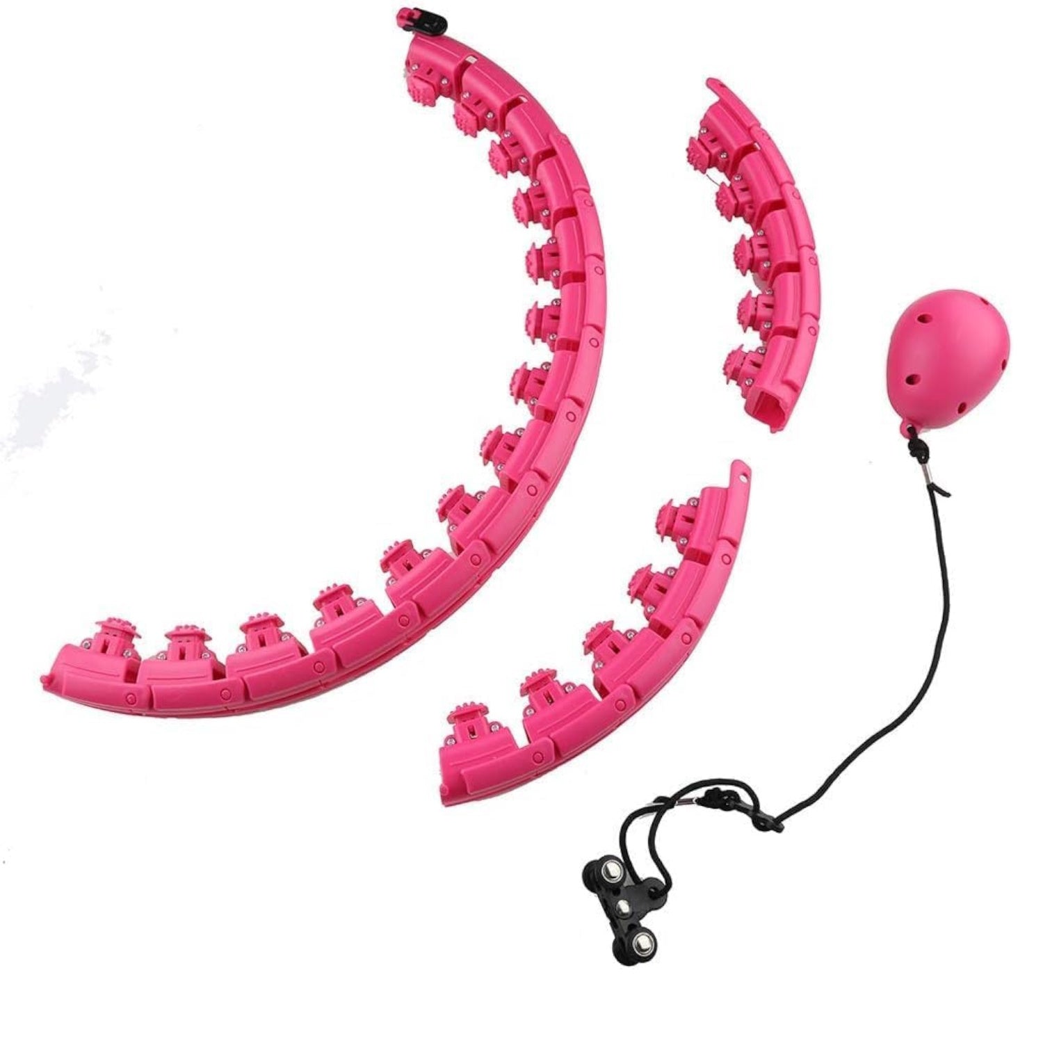 VERPEAK Weighted Hula Hoop with 26 Detachable Knots (Pink)