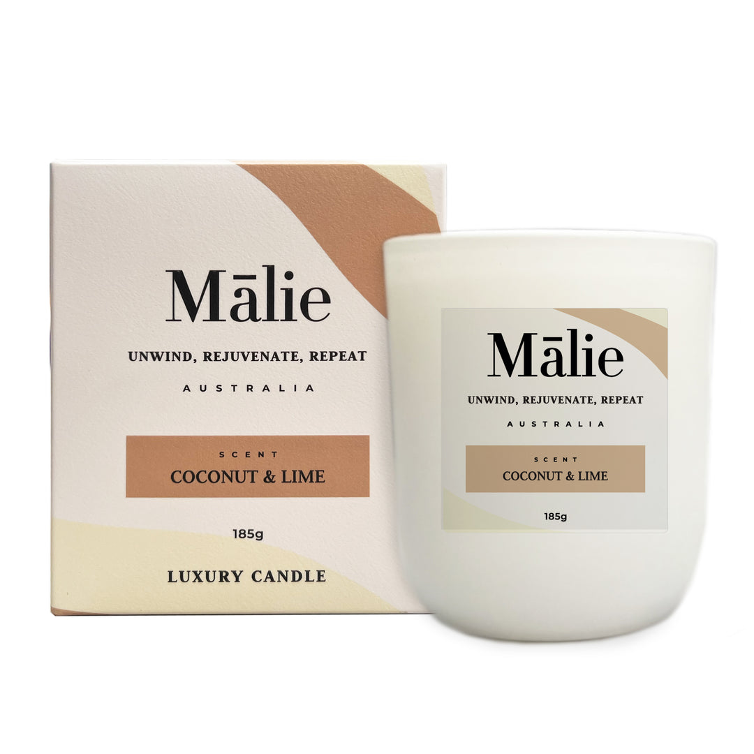 Coconut &amp; Lime Luxury Soy Candle 185g - Malie