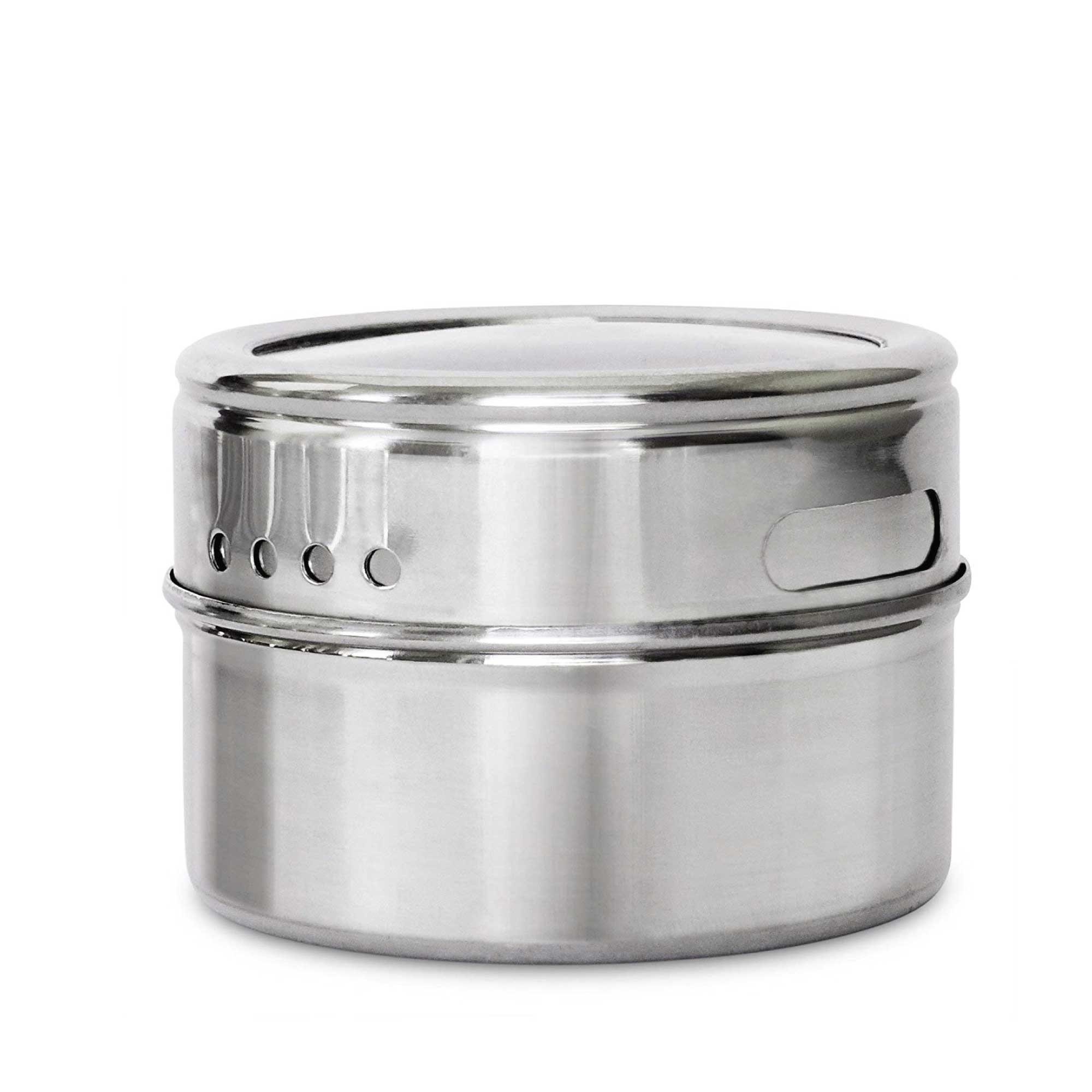 12 Magnetic Spice Jar Tins and Steel Plate - 150g Seasoning Storage Containers