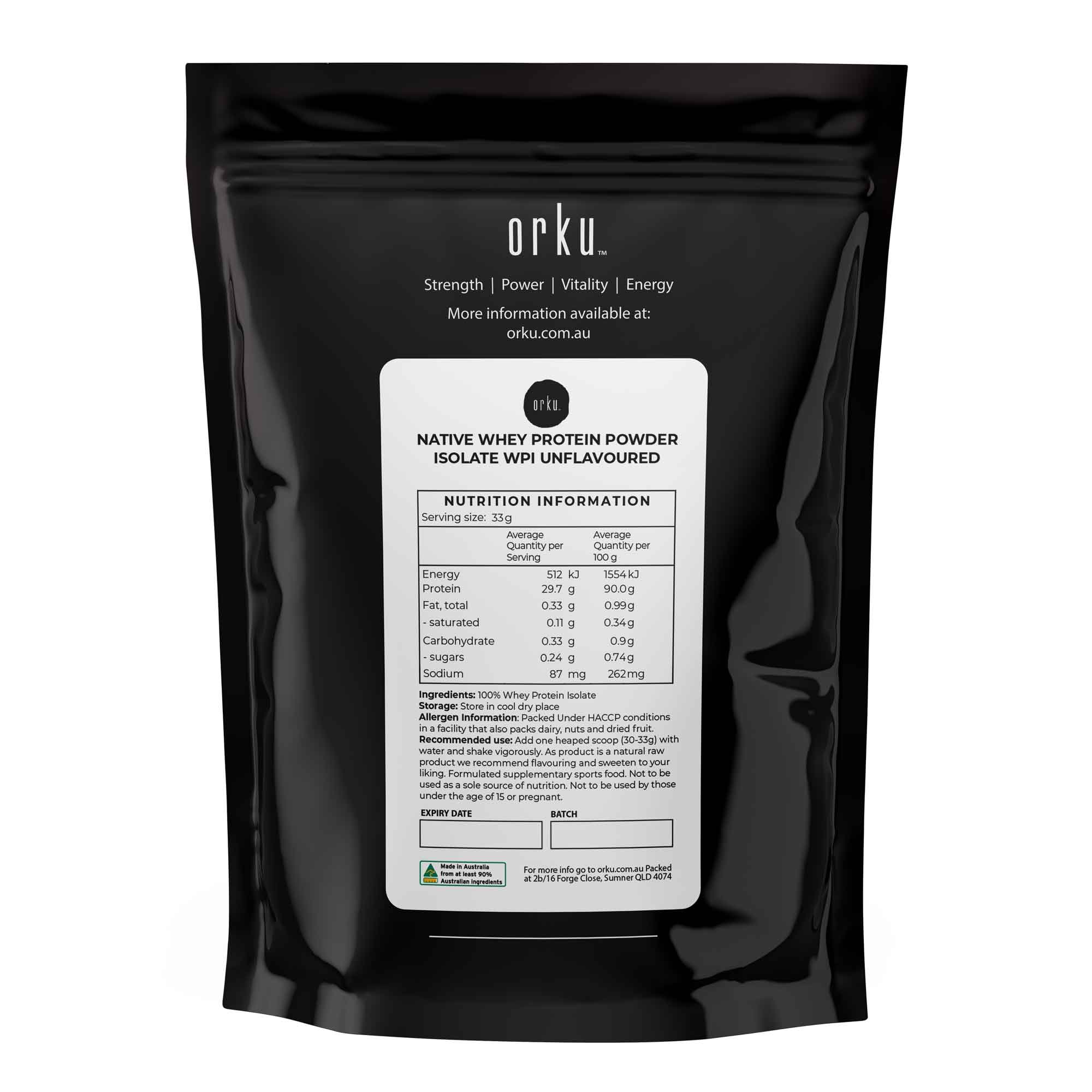 2Kg Native Unflavoured Whey Protein Isolate Powder - Shake WPI Supplement