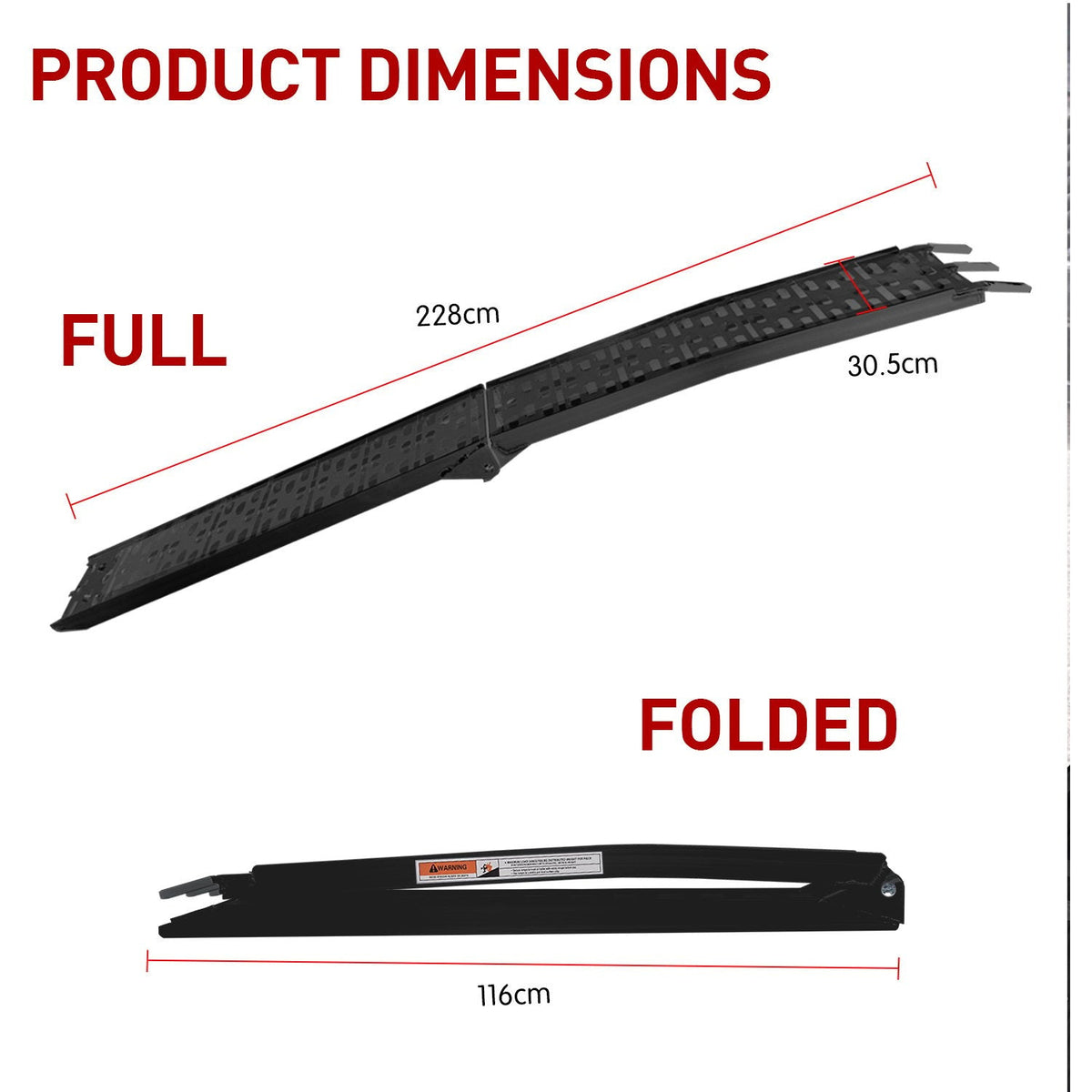 Rigg Aluminium ATV Loading Ramp Foldable - Black