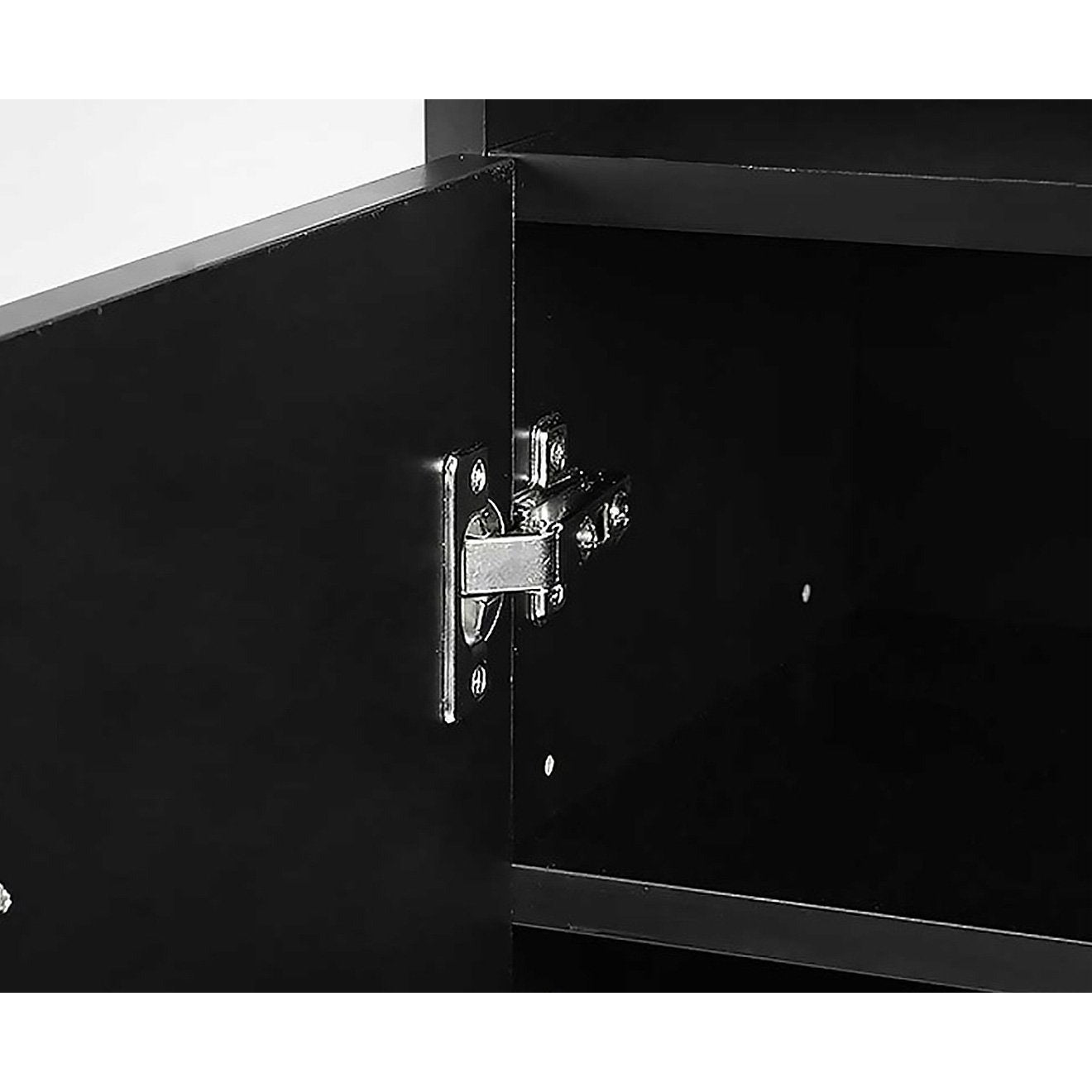 Sarantino New 21 Pairs Shoe Cabinet Rack Storage Organiser Shelf 2 Doors Cupboard Black