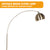 Sarantino Arc Floor Lamp Antique Brass Finish with Marble Base