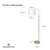 Sarantino Metal Floor Lamp Brass Finish Adjustable Height