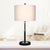 Sarantino Metal Table Lamp with Linen Drum Shade