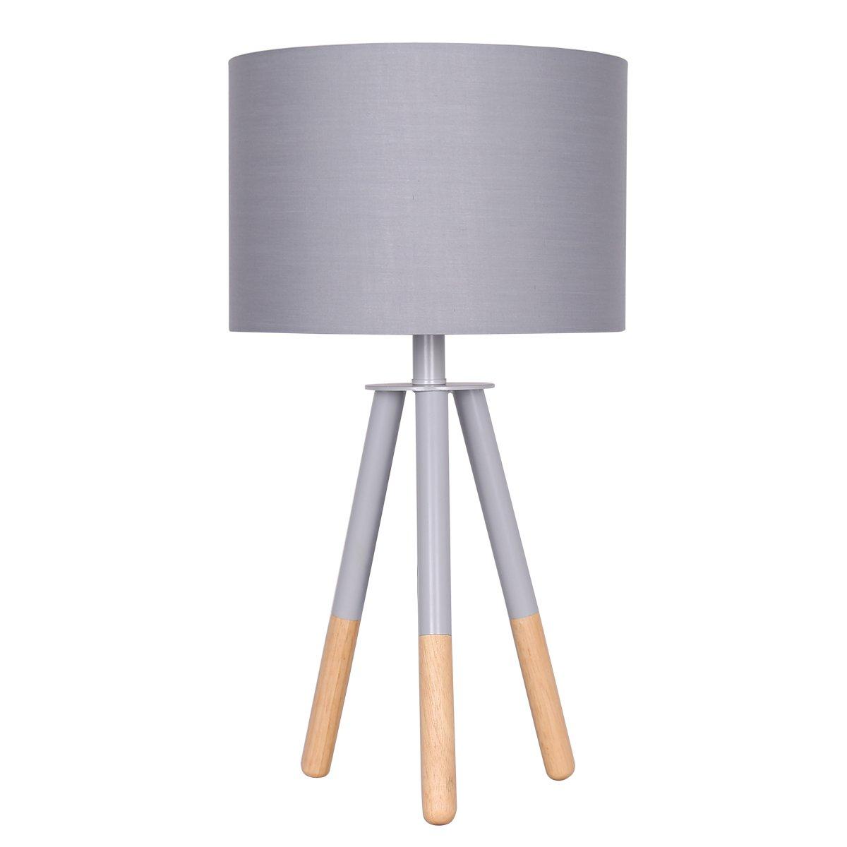 Sarantino Tripod Desk Lamp in Metal &amp; Wood Nordic Minimalist Light
