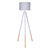 Sarantino Adjustable Height Arc Floor Lamp Antique Brass Shade
