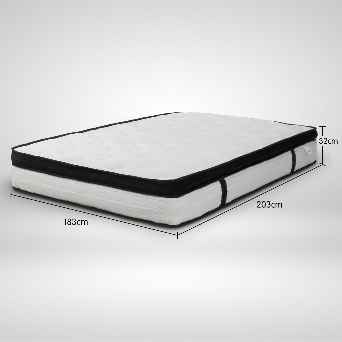 Laura Hill King Mattress Bed Size Euro Top 5 Zone Spring Foam 32cm Bedding Pocket