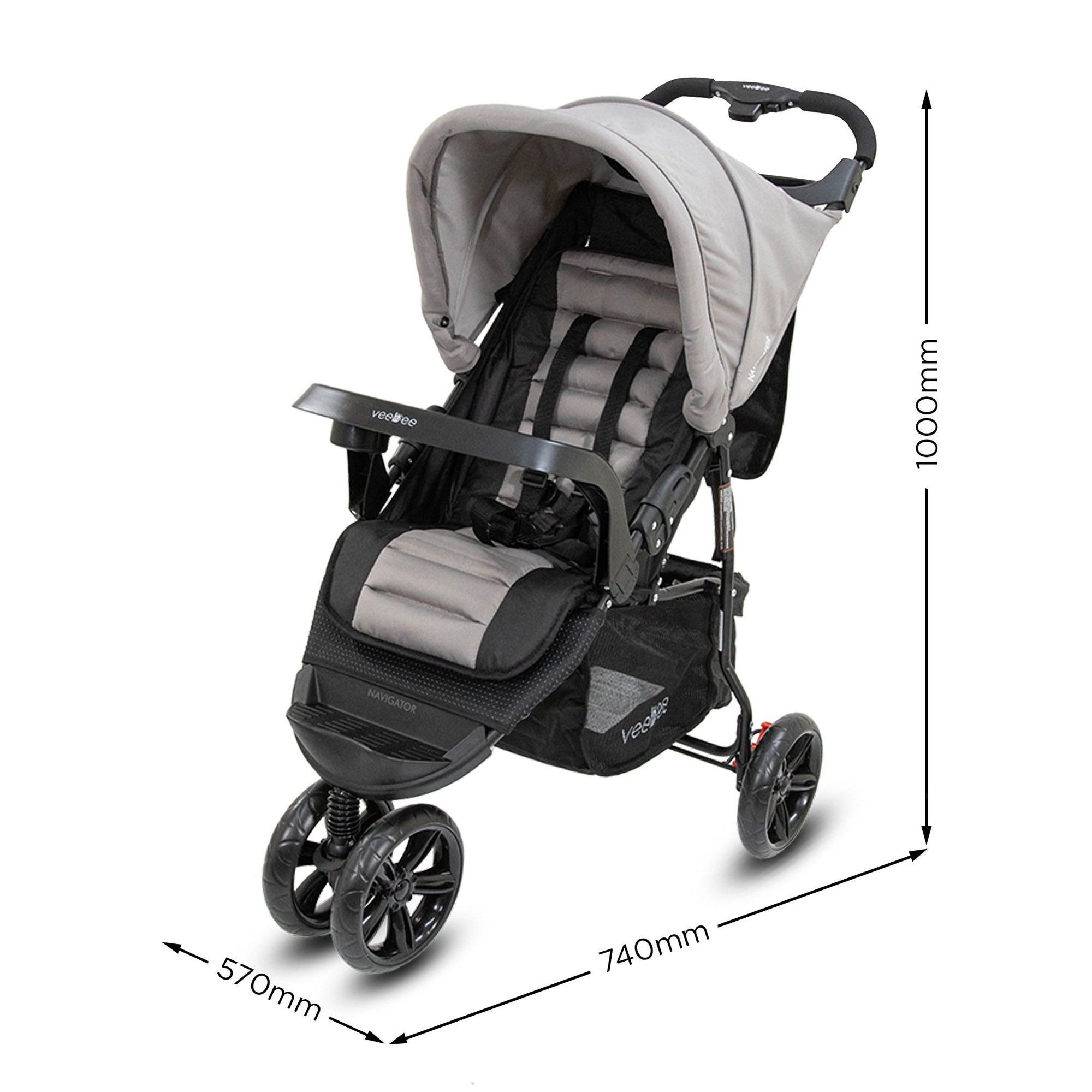 Veebee Navigator Stroller 3-wheel Pram For Newborns To Toddlers - Fauna