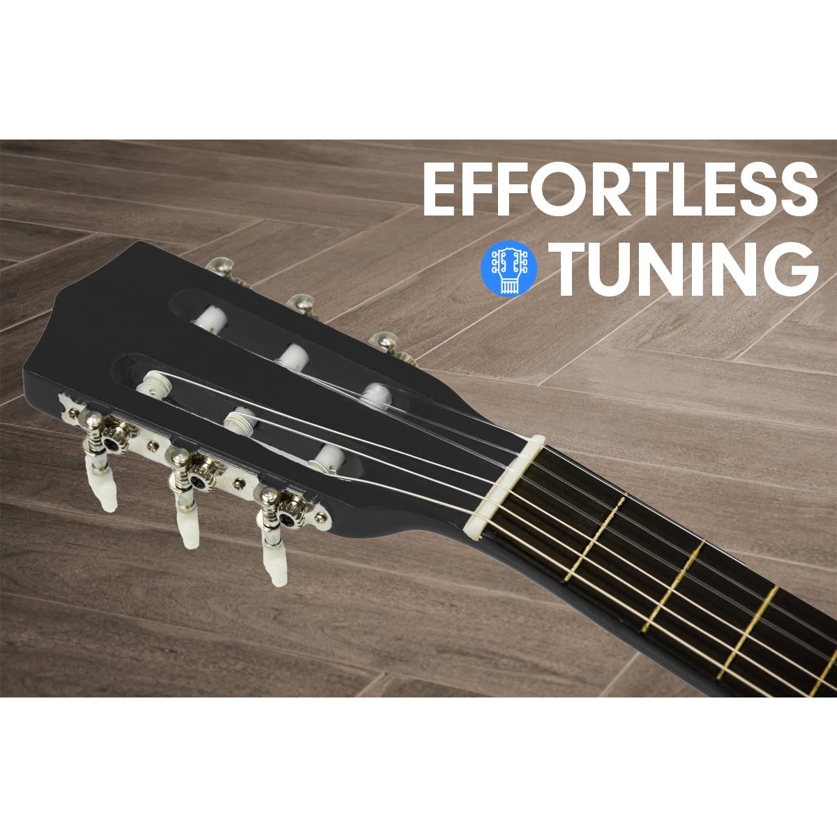 Karrera 34in Acoustic Children Wooden Guitar - Black