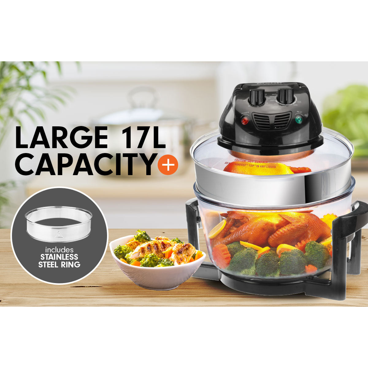 Pronti 17L Family Turbo Convection Oven Broiler Cooker - A18 Black