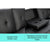 Sarantino Rochester Faux Leather Sofa Bed Lounge Couch Futon Furniture Suite - Black