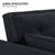 Sarantino 3 Seater Modular Linen Fabric Sofa Bed Couch Futon Suite - Black