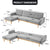Sarantino 3-Seater Corner Sofa Bed with Chaise Lounge - Light Grey