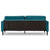 Sarantino Faux Velvet Sofa Bed Couch Furniture Lounge Suite Seat Blue