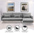 Sarantino Mia 3-Seater Corner Sofa Bed Chaise and Pillows Dark Grey