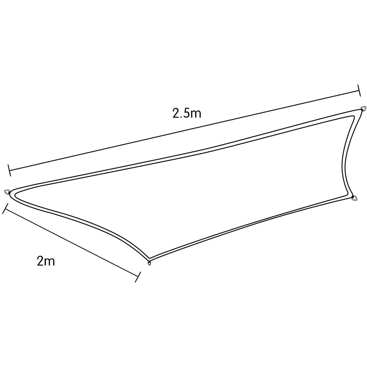 Wallaroo Rectangular Shade Sail 2 x 2.5m