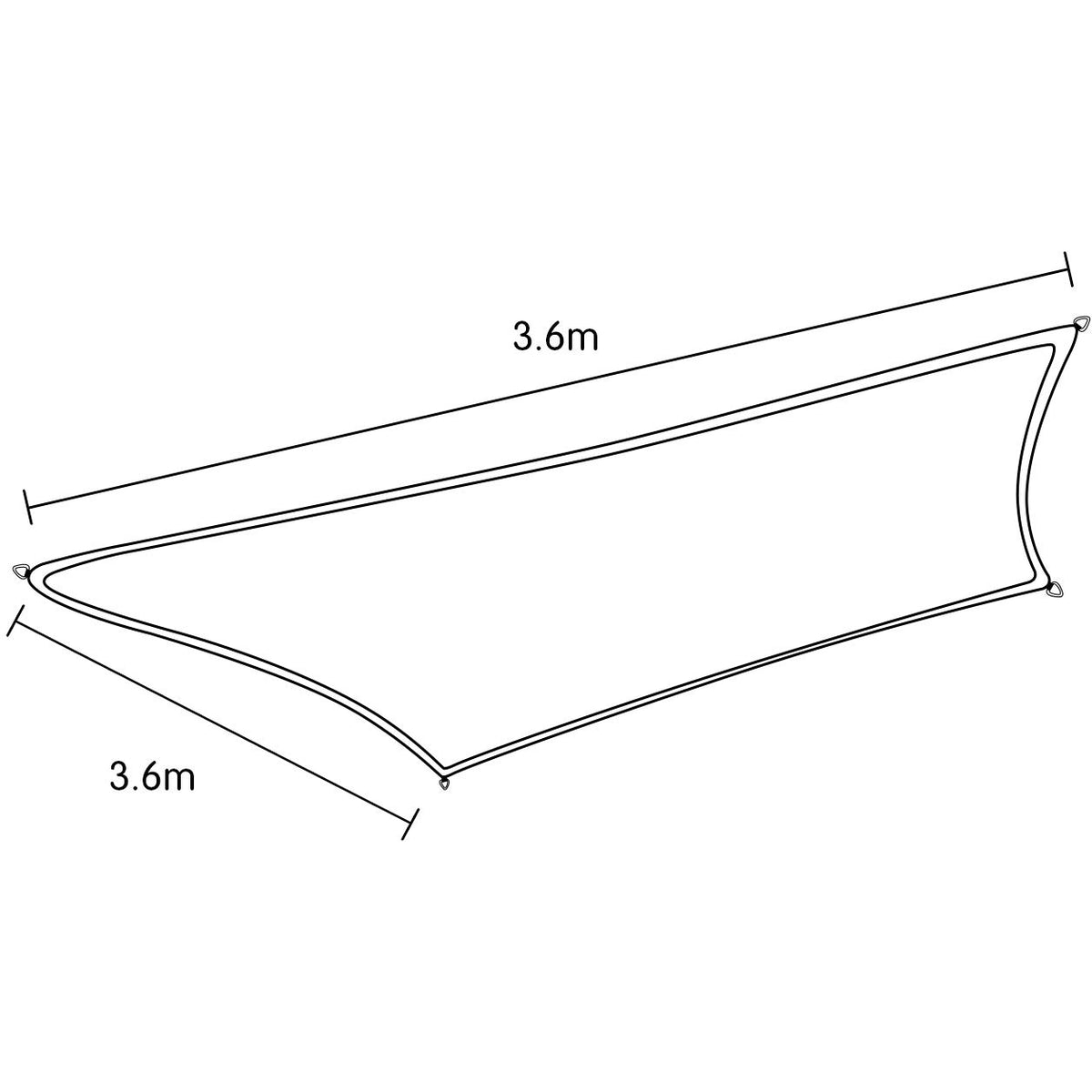 Wallaroo Square Shade Sail 3.6m x 3.6m - Sand