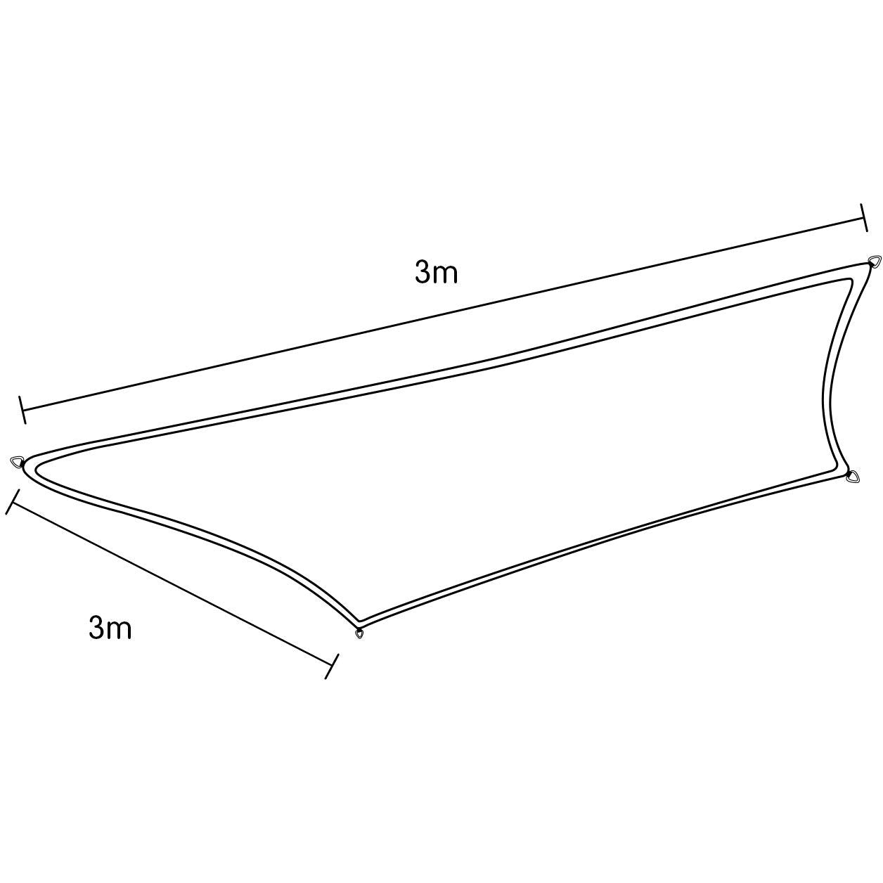 Wallaroo Square Shade Sail: 3m x 3m - Sand